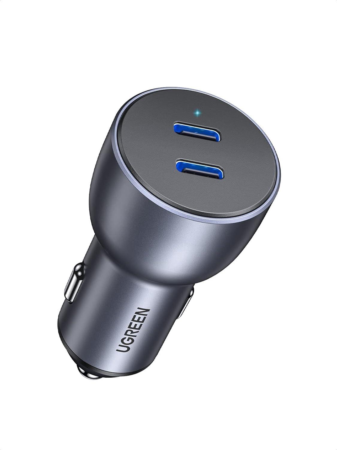 UGREEN CD213-70594B 50W PD DualPort USB-C 40W PD + USB-C 20W PD Car Charger Space Gray - Miles Telecom Trading LLC UGREEN CD213-70594B 50W PD DualPort USB-C 40W PD + USB-C 20W PD Car Charger Space Gray - Miles Telecom Trading LLC